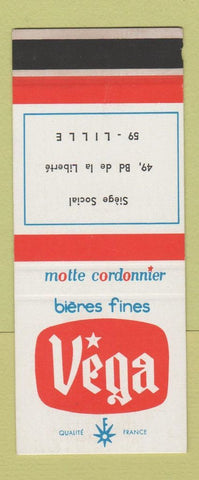 Matchbook Cover - Vega Beer Siege Social Lille France SAMPLE