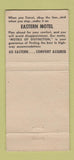 Matchbook Cover - Eastern Motels WEAR 30 Stick