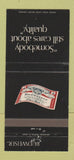 Matchbook Cover - Budweiser Beer Quality 30 Strike