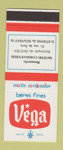Matchbook Cover - Vega Beer Motte Cordon Nier Paris France SAMPLE