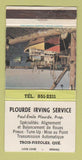 Matchbook Cover - Plourde Irving oil gas Trois Pistoles QC WEAR 30 Strike
