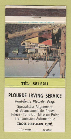 Matchbook Cover - Plourde Irving oil gas Trois Pistoles QC WEAR 30 Strike