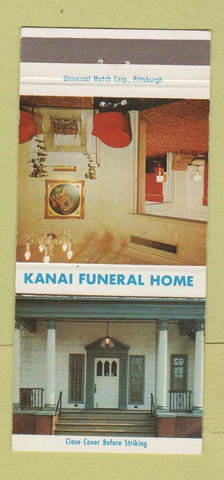 Matchbook Cover - Kanai Funeral Home Pittsburgh PA 30 Strike