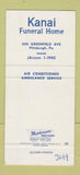 Matchbook Cover - Kanai Funeral Home Pittsburgh PA 30 Strike