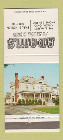 Matchbook Cover - Adams Funeral Home Akron OH 30 Strike