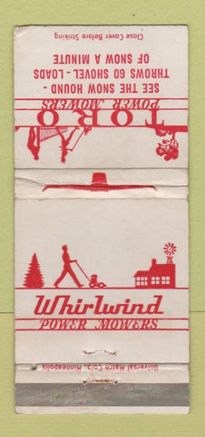 Matchbook Cover - Toro Lawn Mowers WORN 30 Strike