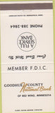 Matchbook Cover - Goodhue County National Bank Red Wing MN 30 Strike