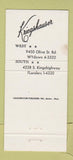 Matchbook Cover - Kriegshauser Funeral Home St Louis MO 30 Strike