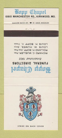 Matchbook Cover - Bopp Funeral Home Kirkwood MO 30 Strike