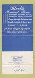 Matchbook Cover - Black's Memorial Home Funeral Arlington Heights IL 30 Strike