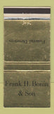 Matchbook Cover - Frank Bonin Son Funeral Home WEAR 30 Strike
