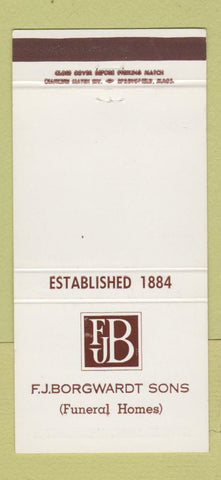 Matchbook Cover - FJ Borgwardt Funeral Home Milwaukee Hales Corners WI 30 Strike