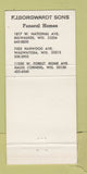 Matchbook Cover - FJ Borgwardt Funeral Home Milwaukee Hales Corners WI 30 Strike