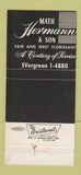 Matchbook Cover - Math Hermann Funeral Home St Louis MO 100th MISCUT 30 Strike