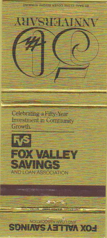 Matchbook Cover - Fox Valley Savings Fond Du Lac WI WEAR 30 Strike