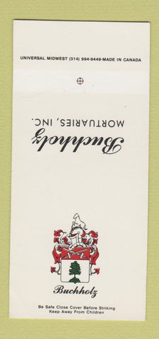 Matchbook Cover - Buchholz Funeral Home St Louis MO SAMPLE 30 Strike