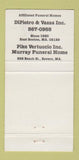 Matchbook Cover - A Vazza Funeral Home Revere MA 30 Strike