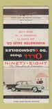 Matchbook Cover - 1956 Oldsmobile Warrington Philadelphia PA WEAR 30 Strike
