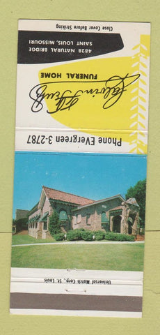 Matchbook Cover - Calvis Feutz Funeral Home St Louis MO 30 Strike
