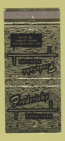 Matchbook Cover - Fredericks Furntiure Anaheim CA 30 Strike