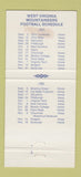 Matchbook Cover - Davis Weaver Funeral WV Mountaineers Schedule 1987 30 Strike