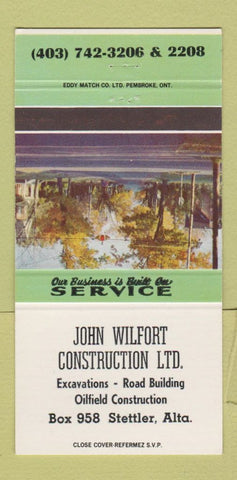 Matchbook Cover - John Wilfort Construction Stettler AB 30 Strike