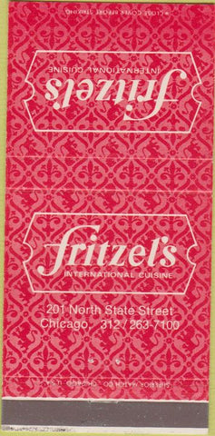 Matchbook Cover - Fritzel's Restaurant Chicago IL 30 Strike