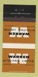 Matchbook Cover - Warren Bitulithic Downsview ON Asphalt 30 Strike
