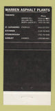 Matchbook Cover - Warren Bitulithic Downsview ON Asphalt 30 Strike