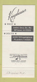 Matchbook Cover - Kriegshauser Funeral Home St Louis MO 30 Strike