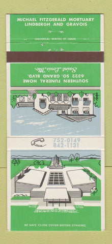 Matchbook Cover - Michael Fitzgerald Funeral Home ST Louis MO 30 Strike