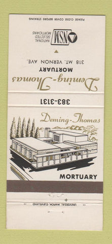 Matchbook Cover - Deming Thomas Funeral Home 30 Strike