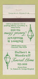 Matchbook Cover - Dalbert Woodruff Funeral Home Cincinnati OH WEAR 30 Strike