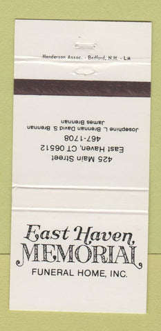 Matchbook Cover - East Haven Memorial Funeral Home CT 30 Strike