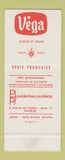 Matchbook Cover - Vega Beer MJ Gaudon Mantes La Jolie France SAMPLE