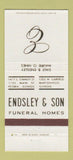 Matchbook Cover - Endsley Son Funeral Home Bartonville Peoria IL 30 Strike