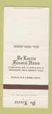 Matchbook Cover - De Luccia Funeral Home Paterson NJ 30 Strike