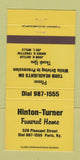 Matchbook Cover - Hinton Turner Funeral Home Paris KY YELLOW 30 Strike