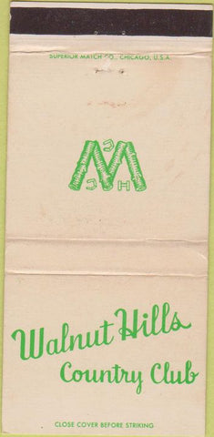 Matchbook Cover - Walnut Hills Country Club Palos Hills IL WEAR 30 Strike