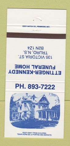 Matchbook Cover - Ettinger Kennedy Funeral Home Truro NS 30 Strike