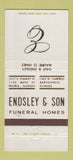 Matchbook Cover - Endsley Son Funeral Home Bartonville Peoria IL 30 Strike
