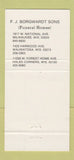 Matchbook Cover - FJ Borgwardt Funeral Home Milwaukee Wauwatosa WI 30 Strike