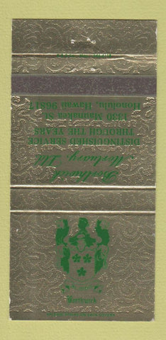 Matchbook Cover - Borthwick Funeral Home Honolulu Hawaii 30 Strike