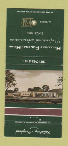 Matchbook Cover - Holloway Funeral Home Salisbury MD 30 Strike