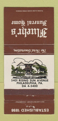 Matchbook Cover - Fluehr's Funeral Home Philadelphia PA WEAR 30 Strike