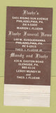 Matchbook Cover - Fluehr's Funeral Home Philadelphia PA WEAR 30 Strike