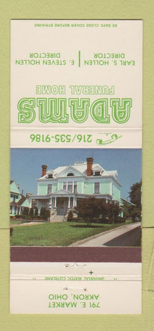 Matchbook Cover - Adams Funeral Home Akron OH 30 Strike