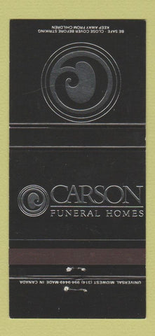 Matchbook Cover - Carson Funeral Home Independence Kansas City MO 30 Strike