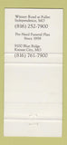 Matchbook Cover - Carson Funeral Home Independence Kansas City MO 30 Strike