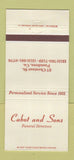 Matchbook Cover - Cabot and Sons Funeral Home Pasadena CA 30 Strike
